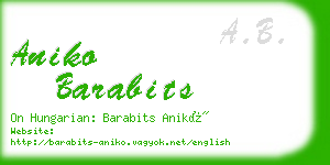 aniko barabits business card